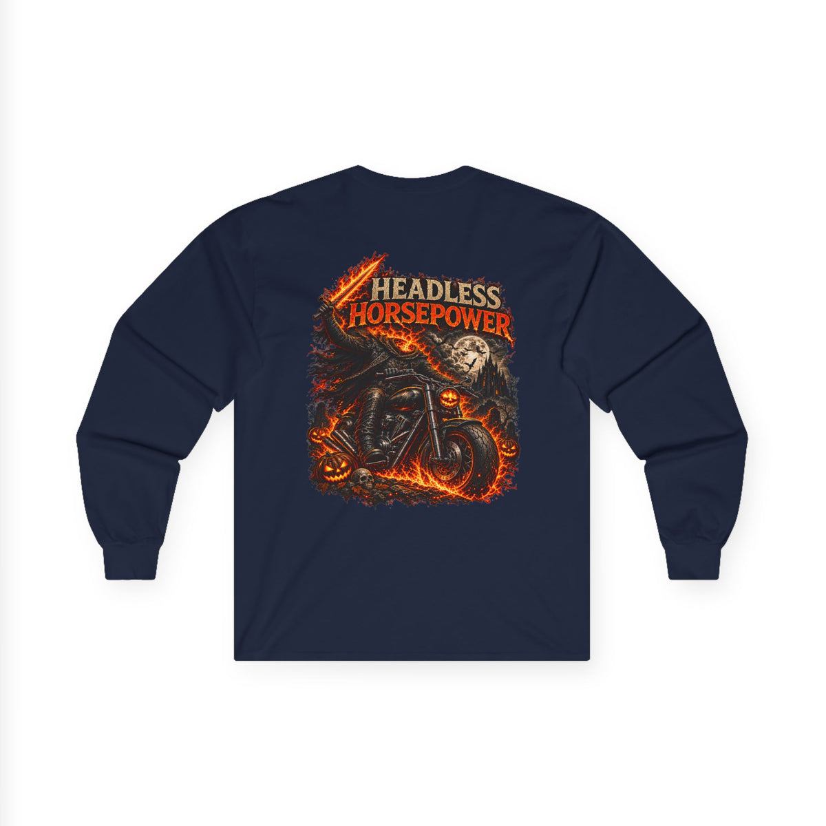 Headless Horsepower Halloween Biker Tee | Slybone Threads