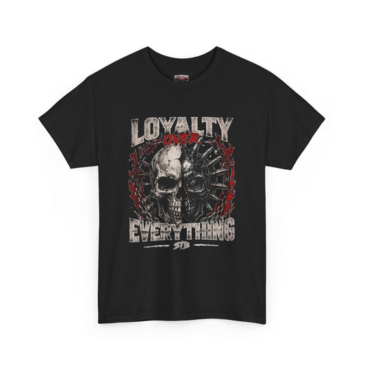 T-Shirt — "Loyalty Over Everything" Skull Graphic Tee