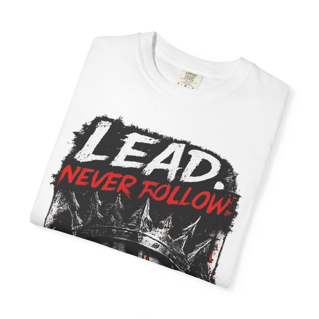 Lead Never Follow Lion T-Shirt — Motivational Graphic Tee