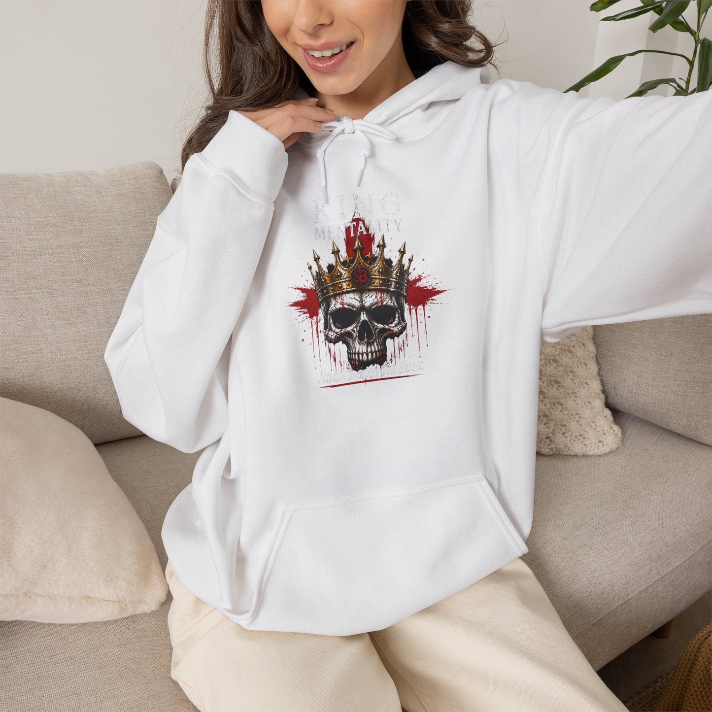 Skull King Crown Hoodie — Gothic Skull Crown Graphic Pullover