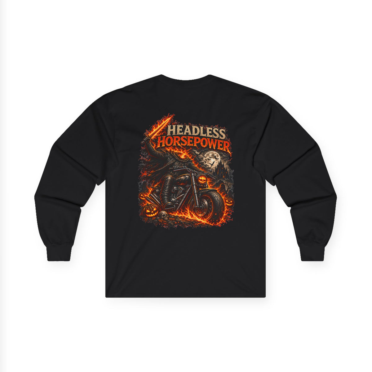 Headless Horsepower Halloween Biker Tee | Slybone Threads