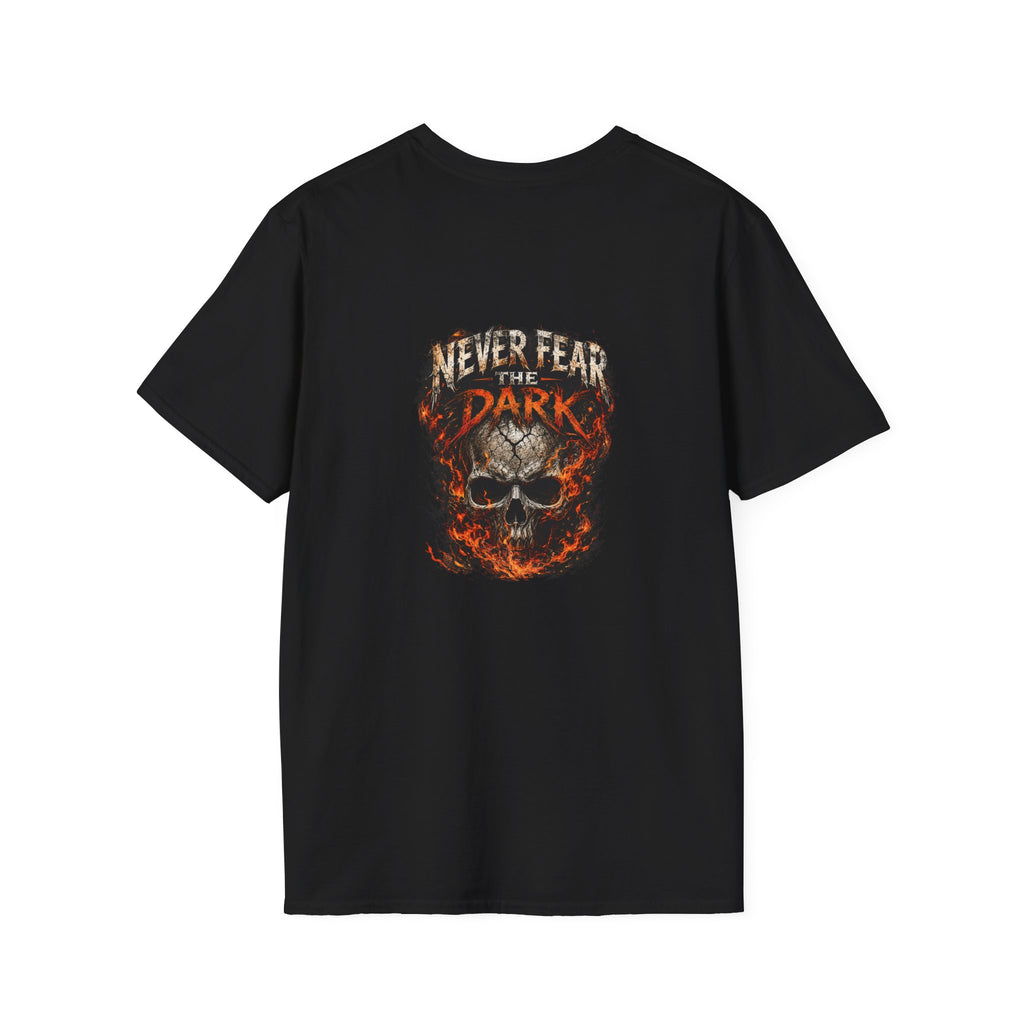 Never Fear the Dark Flaming Skull Graphic T-Shirt