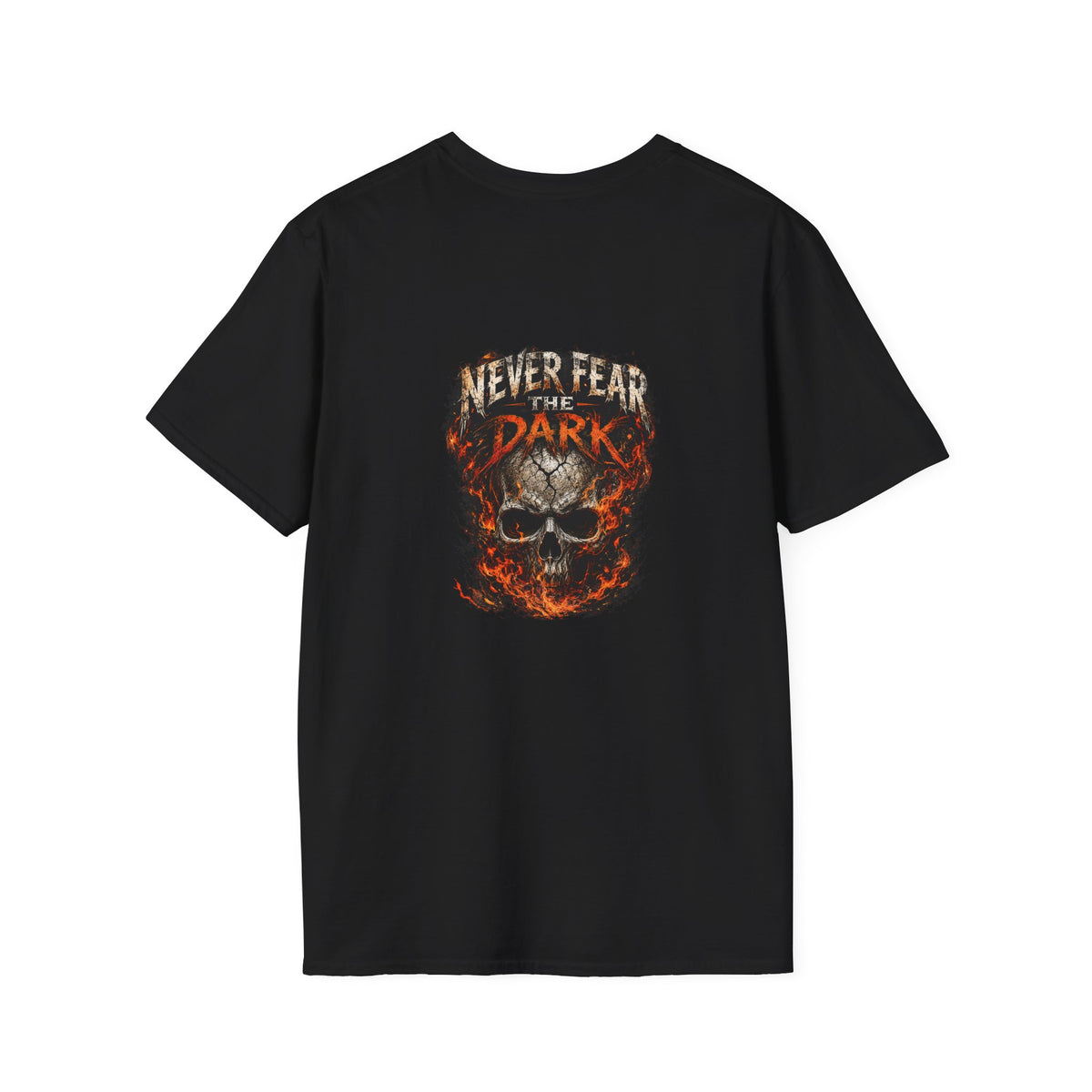 Never Fear the Dark Flaming Skull Graphic T-Shirt