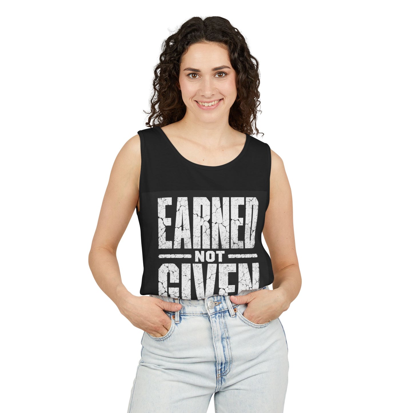 Earned Not Given Tank Top — Motivational Gym Workout Tank