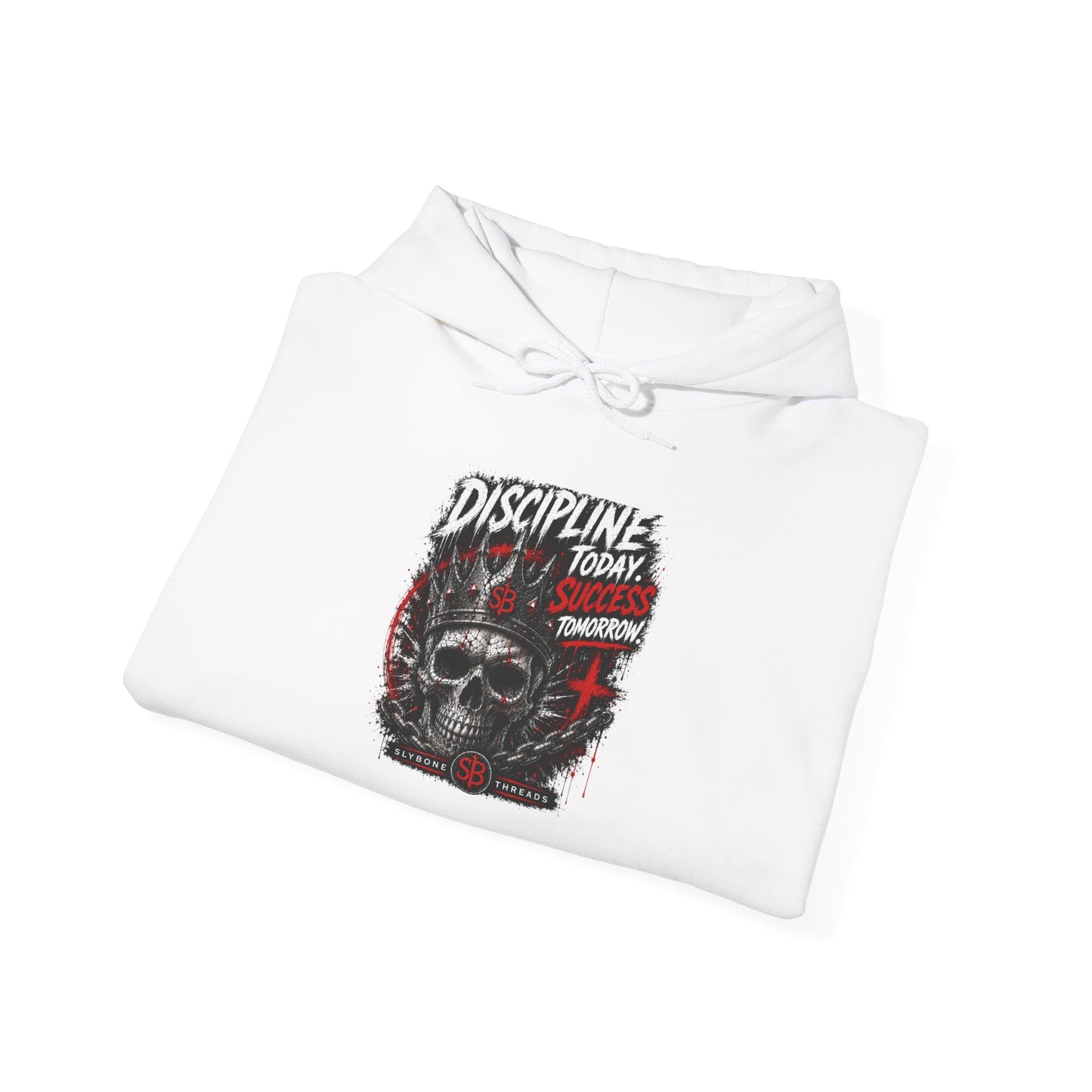Discipline Today Skull Hoodie — Motivational Gothic Streetwear