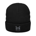Embroidered Ribbed Beanie – STB Wrench Logo
