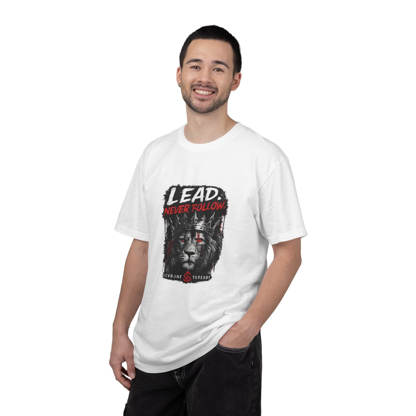Lead Never Follow Lion T-Shirt — Motivational Graphic Tee