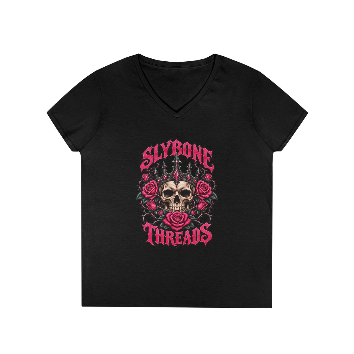 Pink Reign Women’s Skull & Roses Tee | Slybone Threads