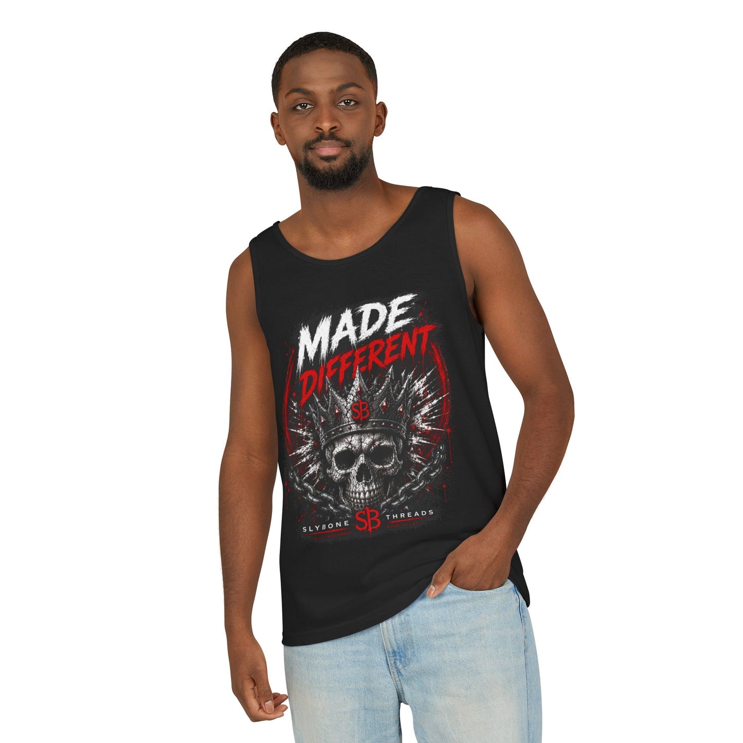 Made Different Skull Tank Top — Edgy Graphic Muscle Tee for Rebels