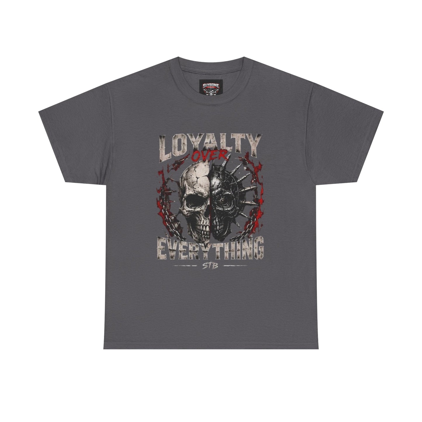 T-Shirt — "Loyalty Over Everything" Skull Graphic Tee