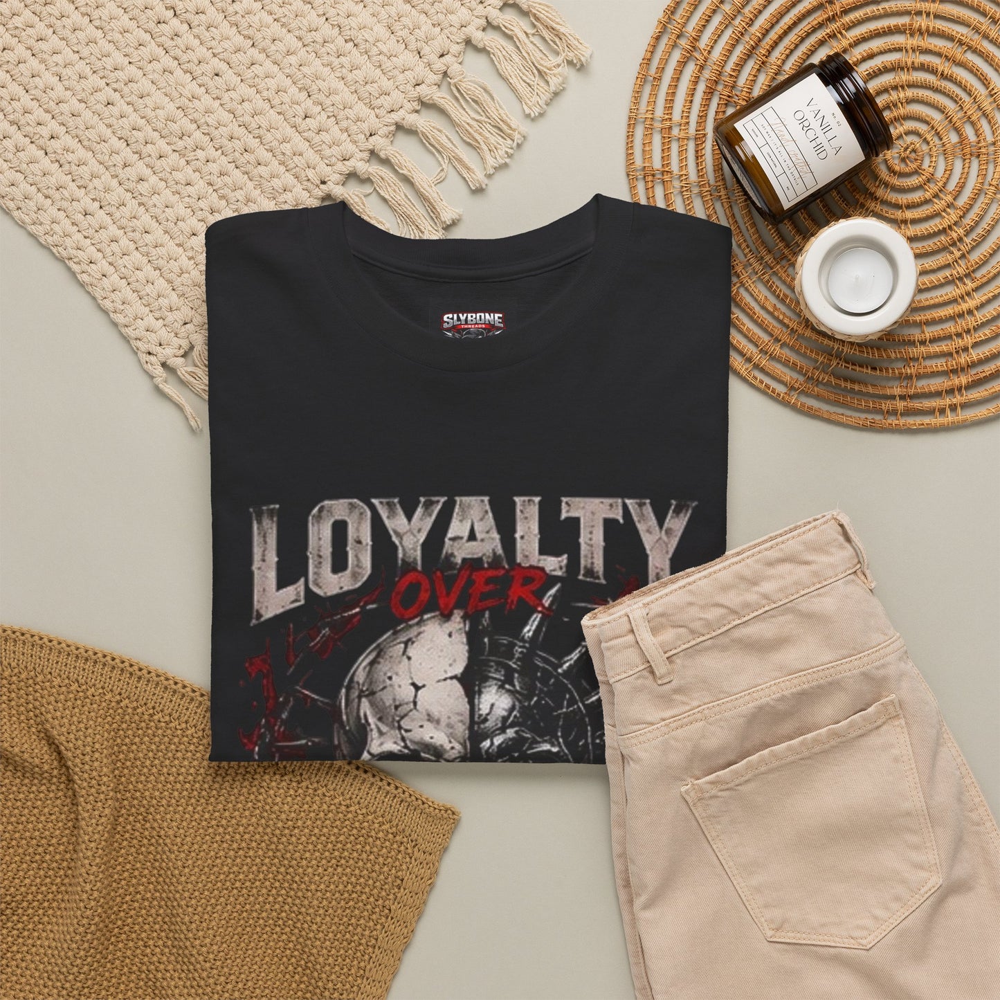 T-Shirt — "Loyalty Over Everything" Skull Graphic Tee