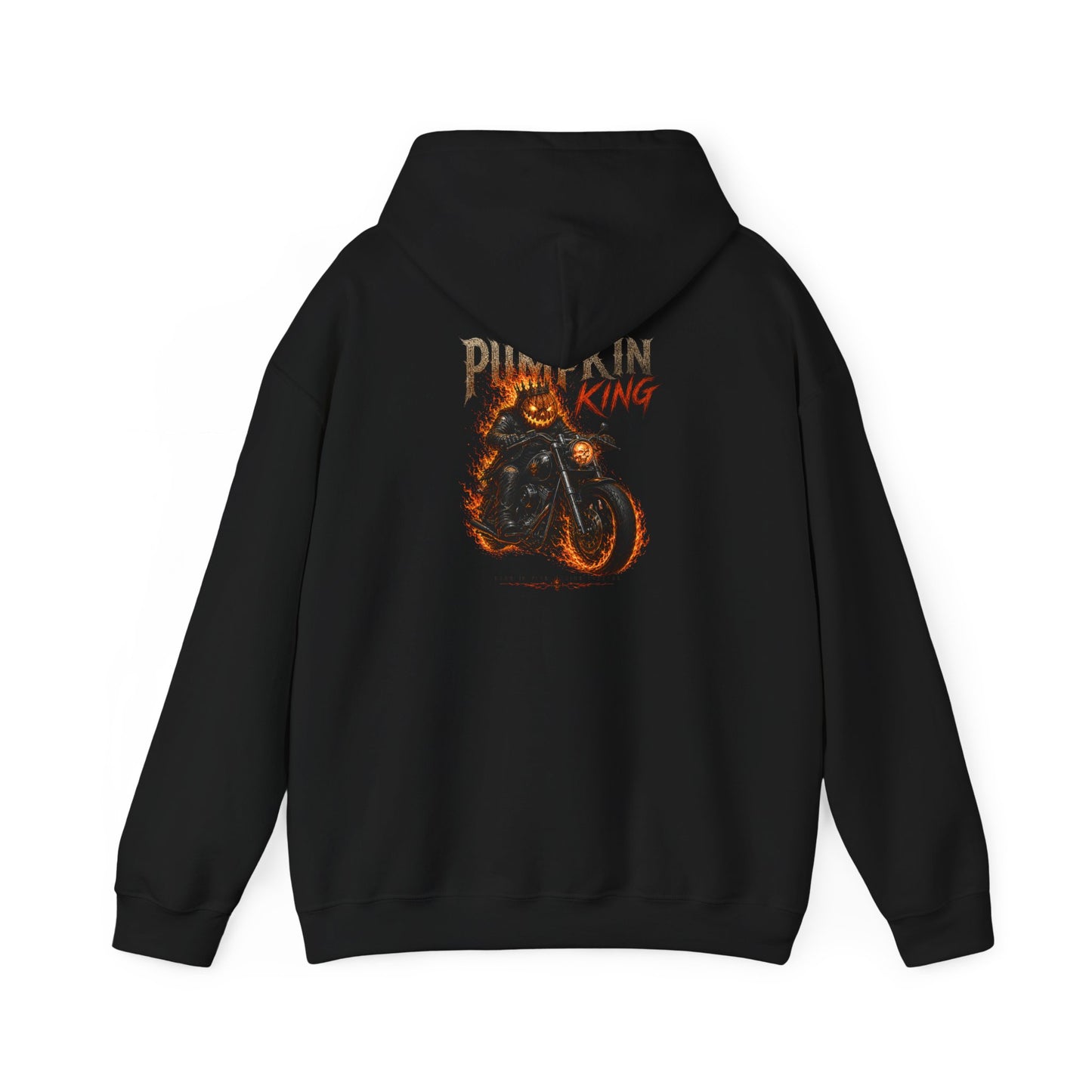 Pumpkin King Motorcycle Halloween T-Shirt | Flaming Jack-O’-Lantern Biker Tee | Slybone Threads