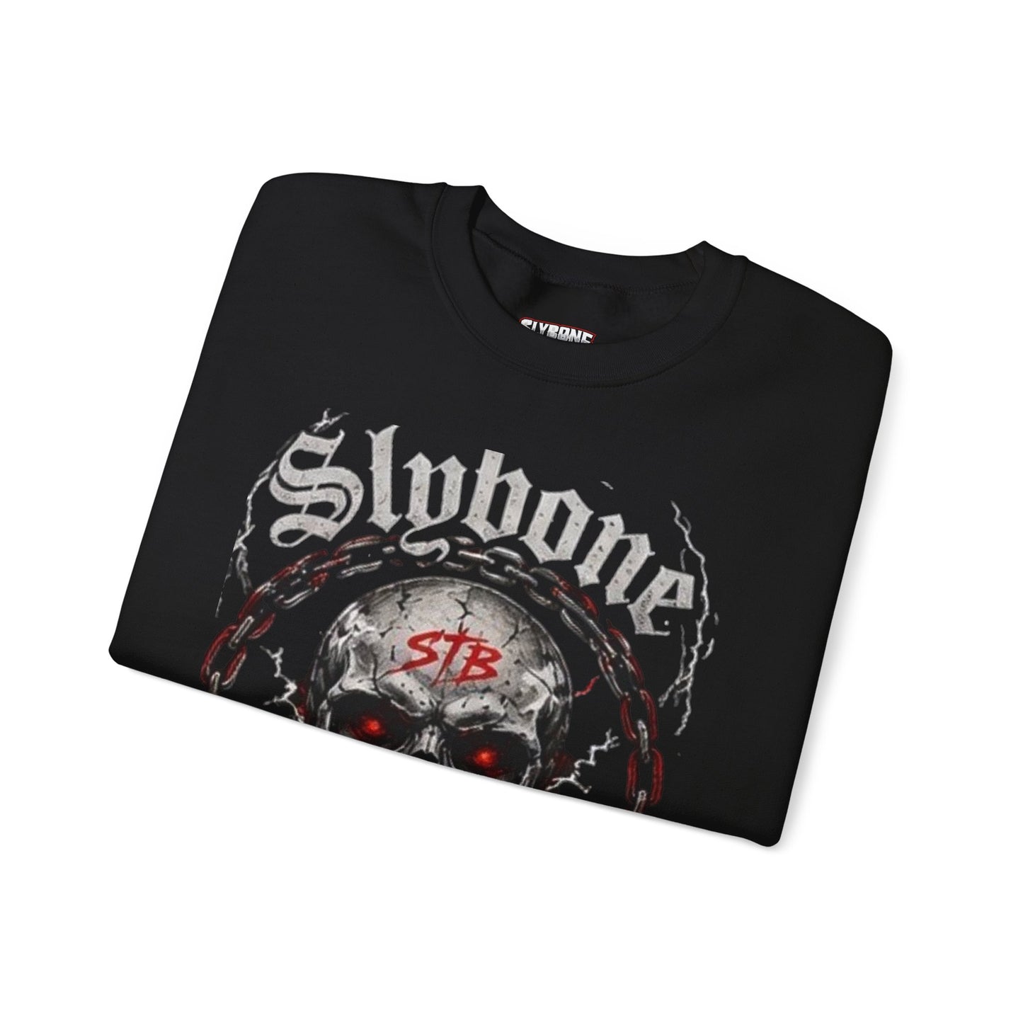 Skull Threads Crewneck Sweatshirt — "Stubborn Threads" Gothic Skull Design