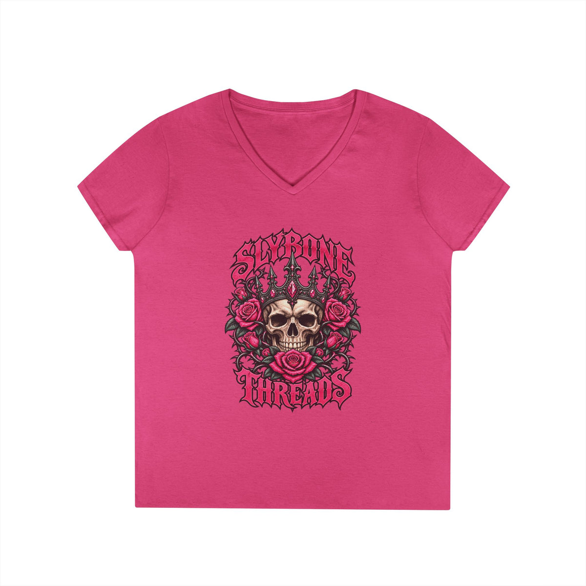 Pink Reign Women’s Skull & Roses Tee | Slybone Threads