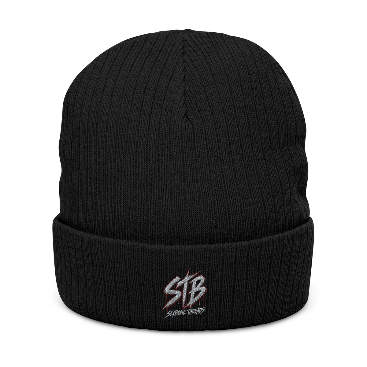 Embroidered Ribbed Beanie — STB Logo