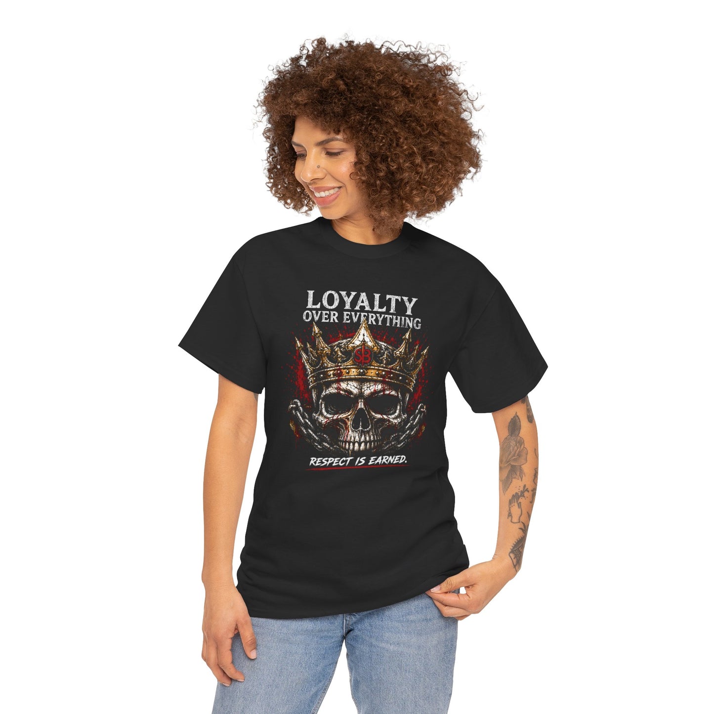 Loyalty Over Everything Skull Tee — 'Respect Is Earned' Graphic T‑Shirt