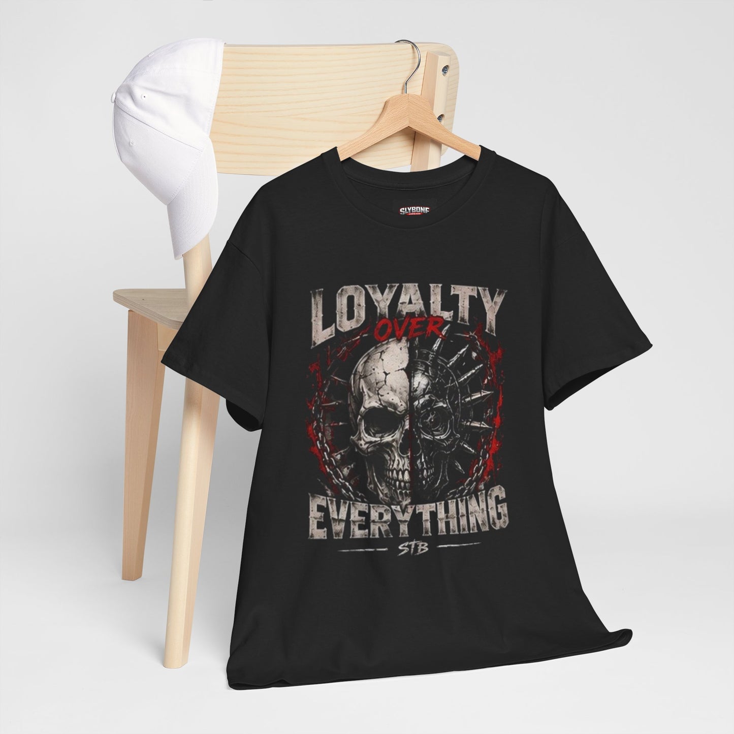 T-Shirt — "Loyalty Over Everything" Skull Graphic Tee