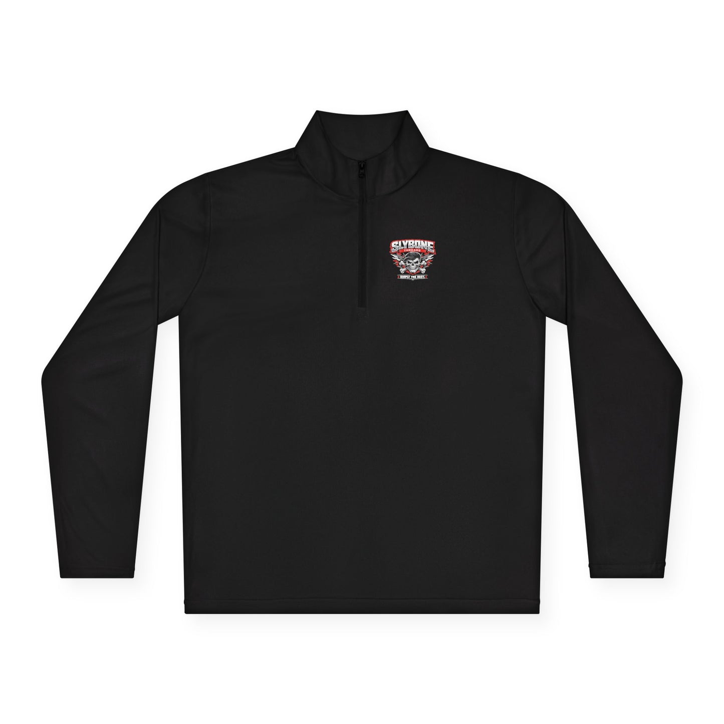 American Grit Quarter-Zip Pullover — "Work Hard Stay Free" Patriotic Skull