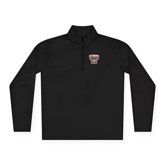 American Grit Quarter-Zip Pullover — "Work Hard Stay Free" Patriotic Skull