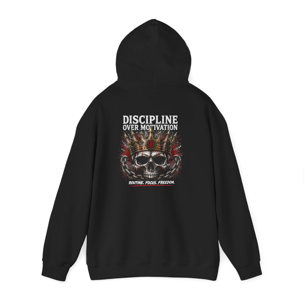 Discipline Over Motivation Skull Hoodie