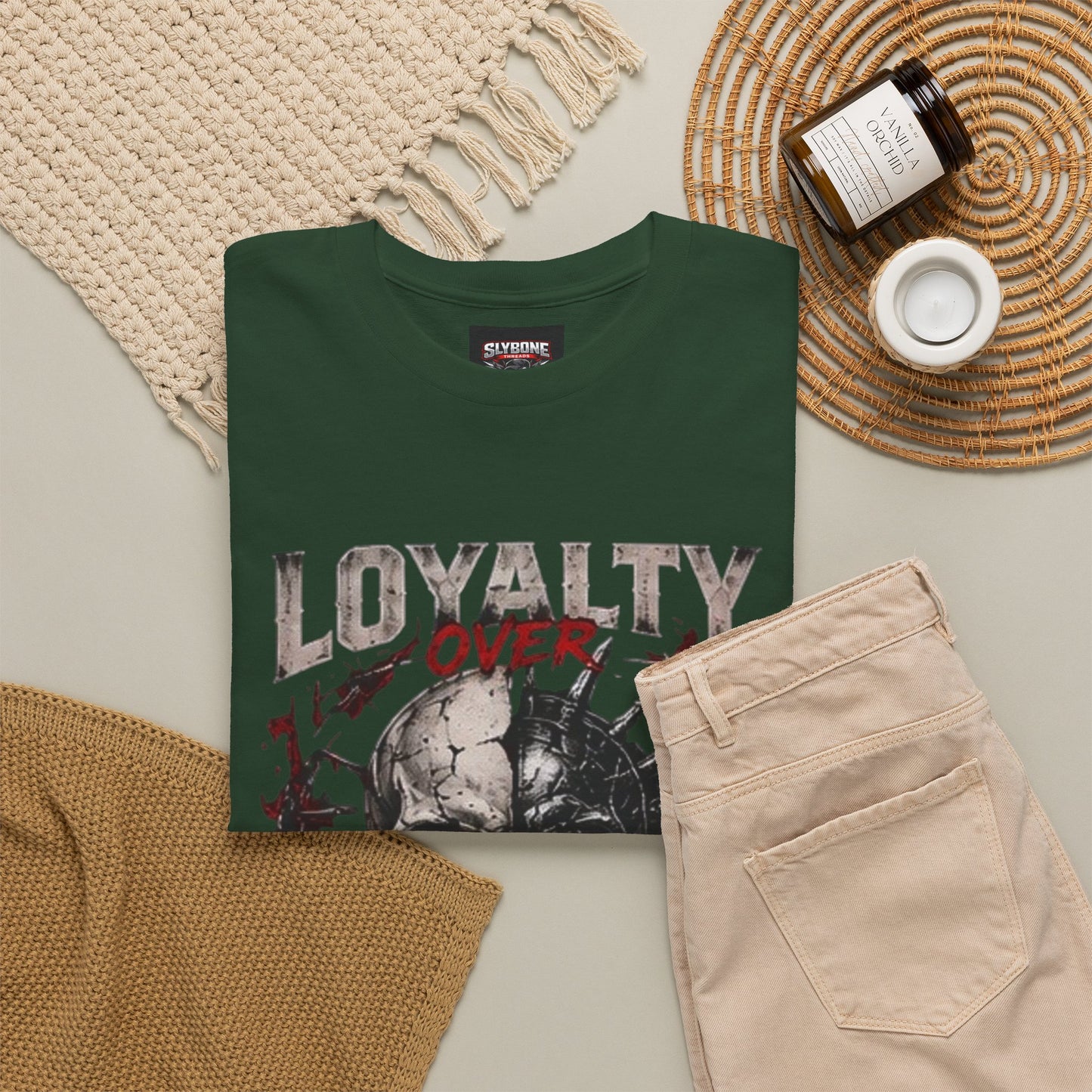 T-Shirt — "Loyalty Over Everything" Skull Graphic Tee