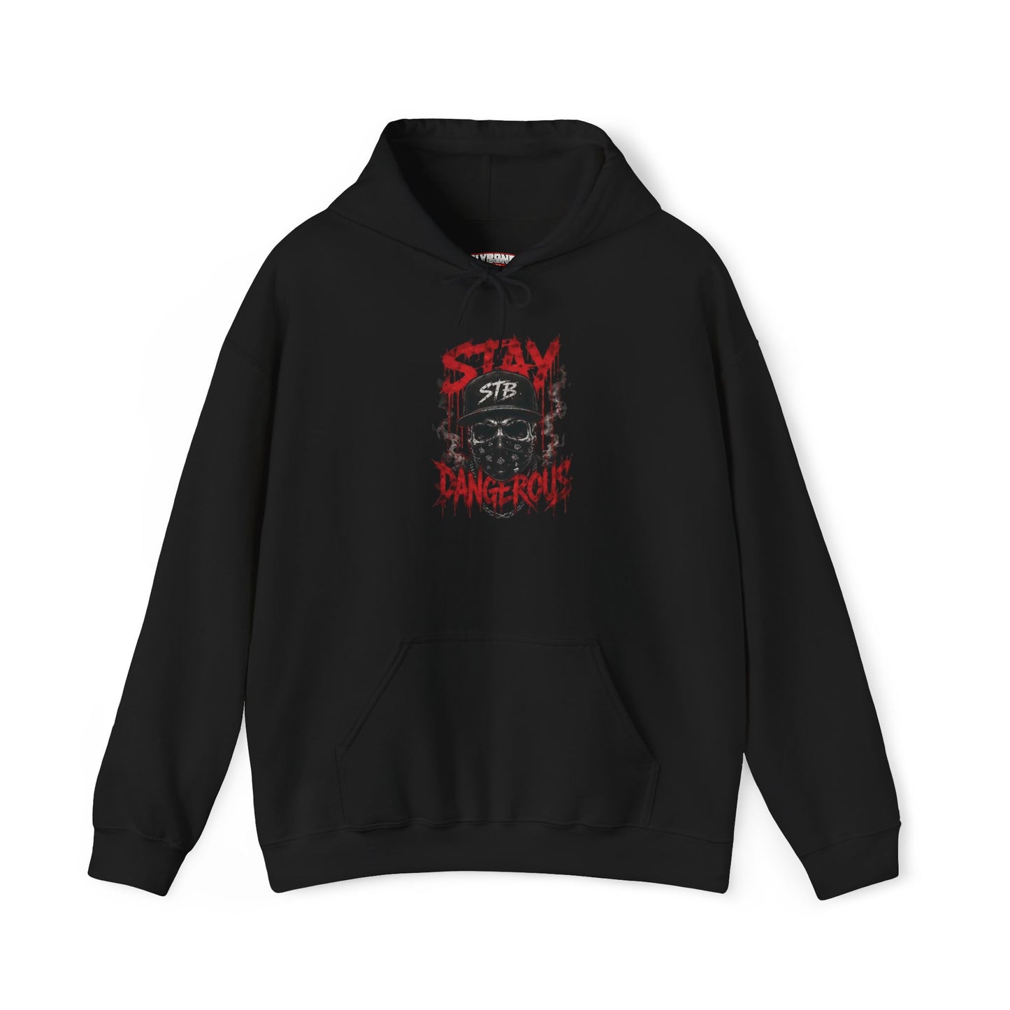 Stay Dangerous Skull Hoodie — Grunge Gothic Streetwear Pullover