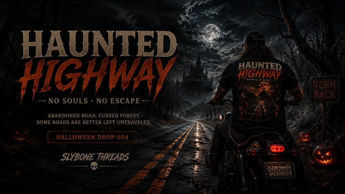 Haunted Highway Halloween T-Shirt | Abandoned Road Horror Graphic Tee | Slybone Threads