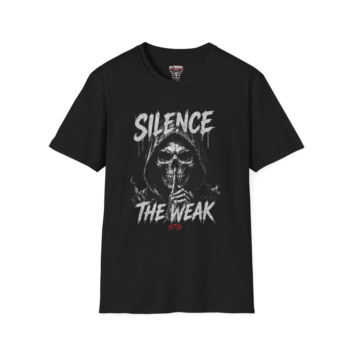 Silence the Weak Skull Tee – Dark Gothic Crewneck T-Shirt