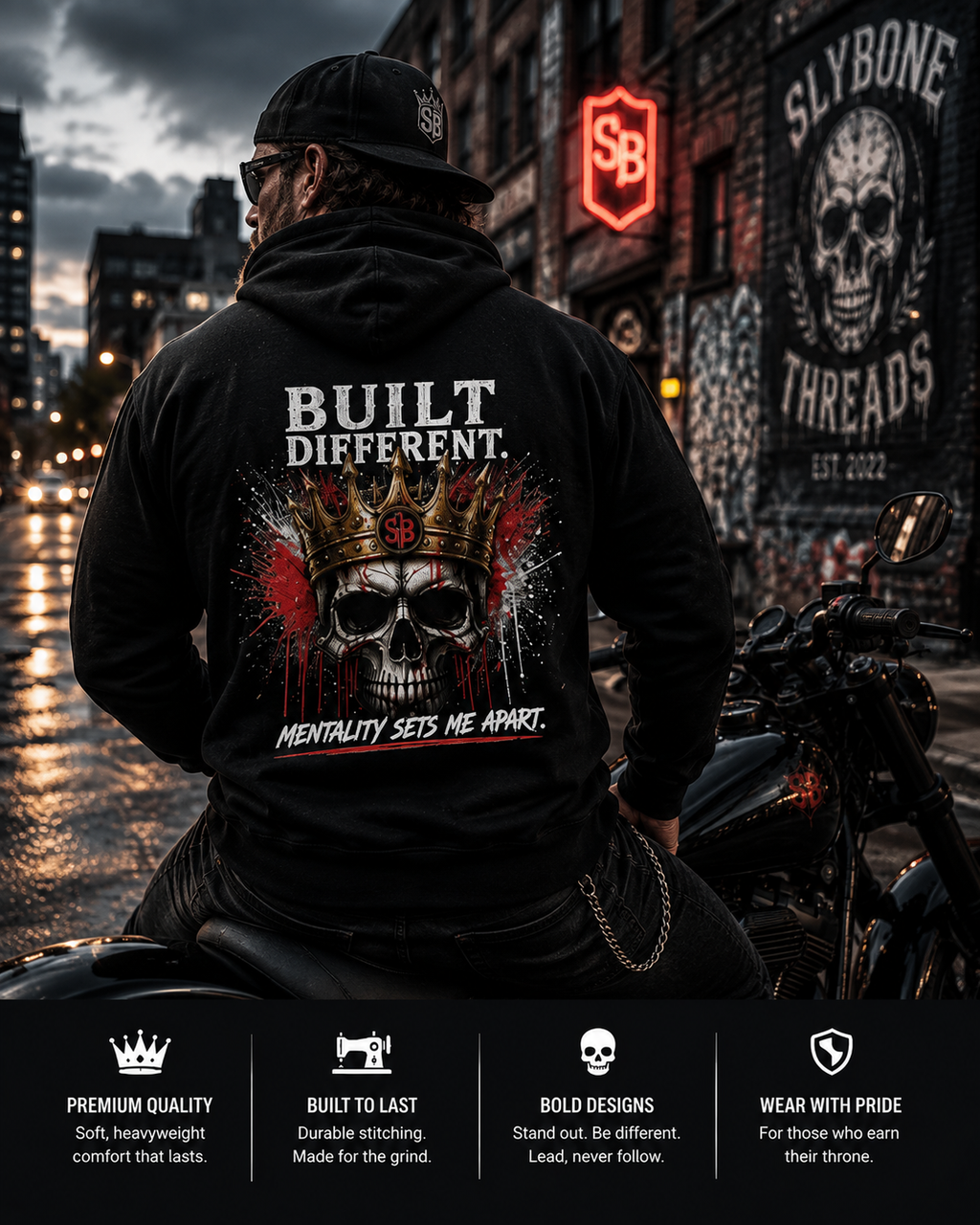 Skull King 'Be Different' Graphic Hoodie