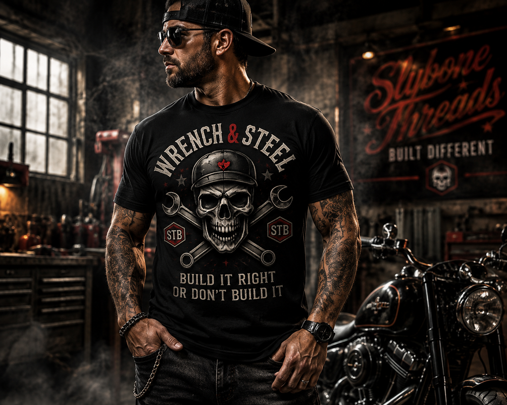 Wrench & Steel Skull T-Shirt