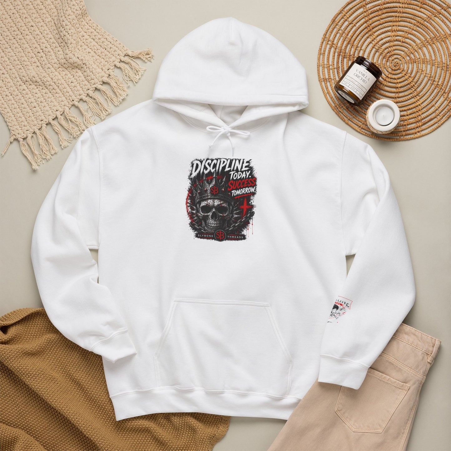 Discipline Today Skull Hoodie — Motivational Gothic Streetwear