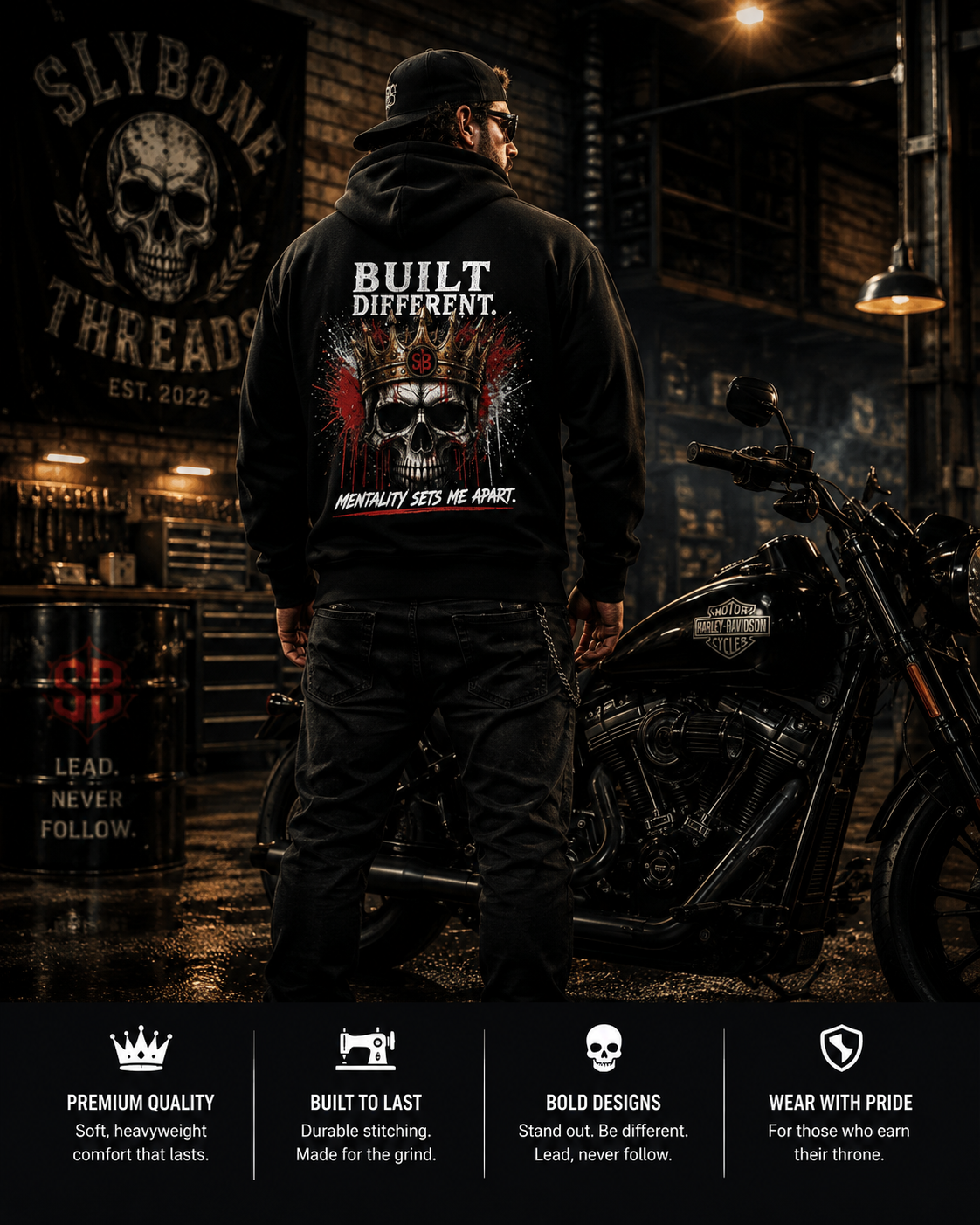 Skull King 'Be Different' Graphic Hoodie