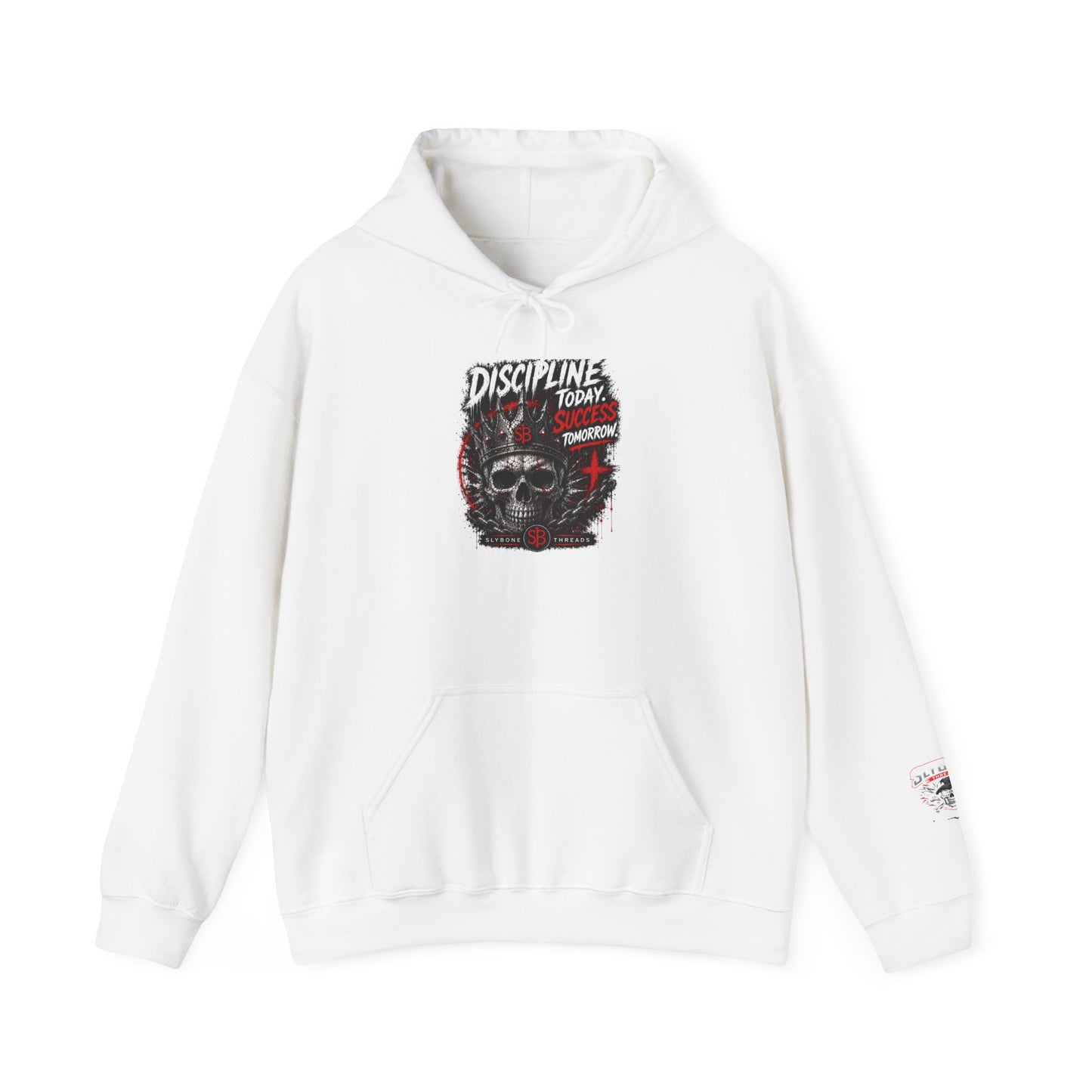 Discipline Today Skull Hoodie — Motivational Gothic Streetwear