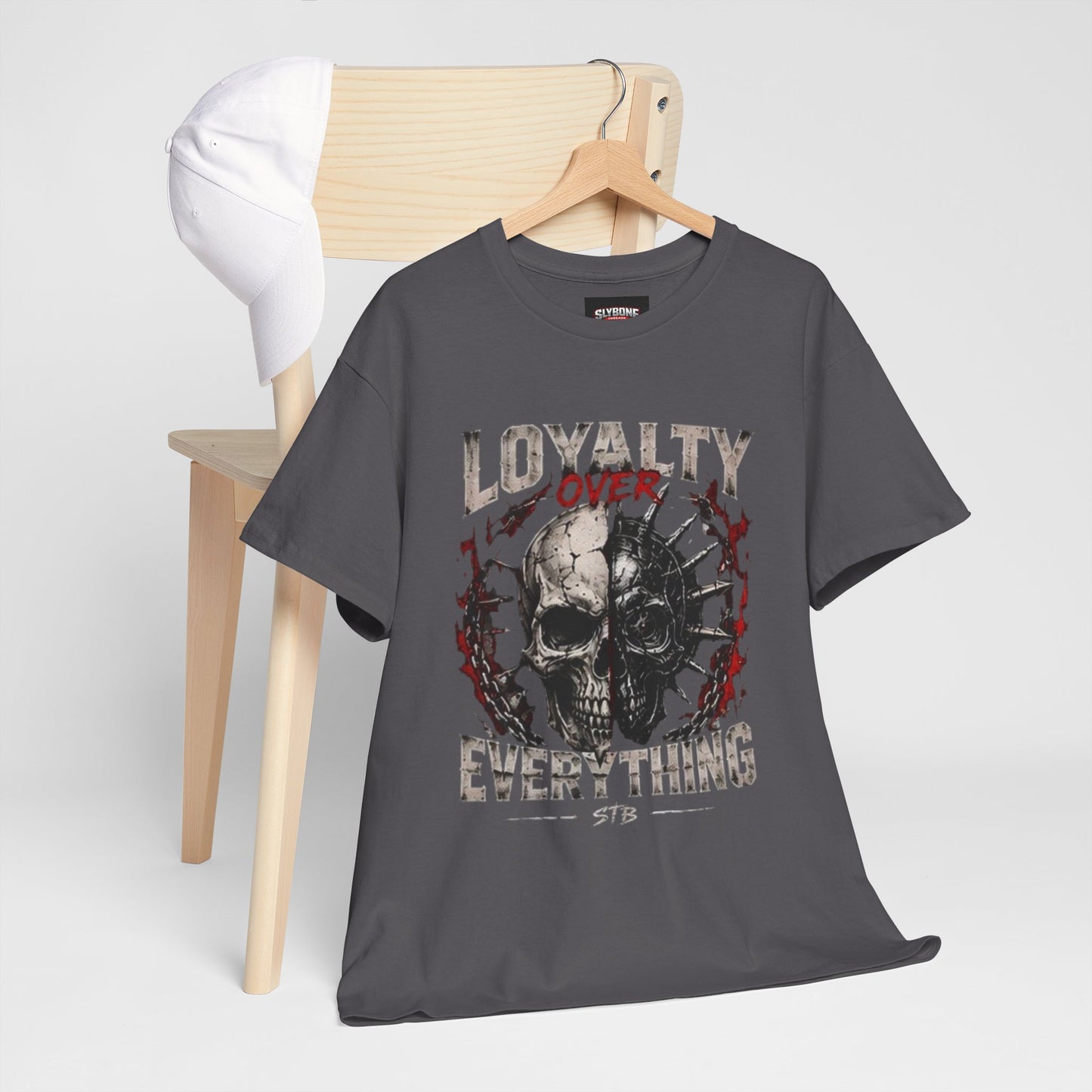 T-Shirt — "Loyalty Over Everything" Skull Graphic Tee