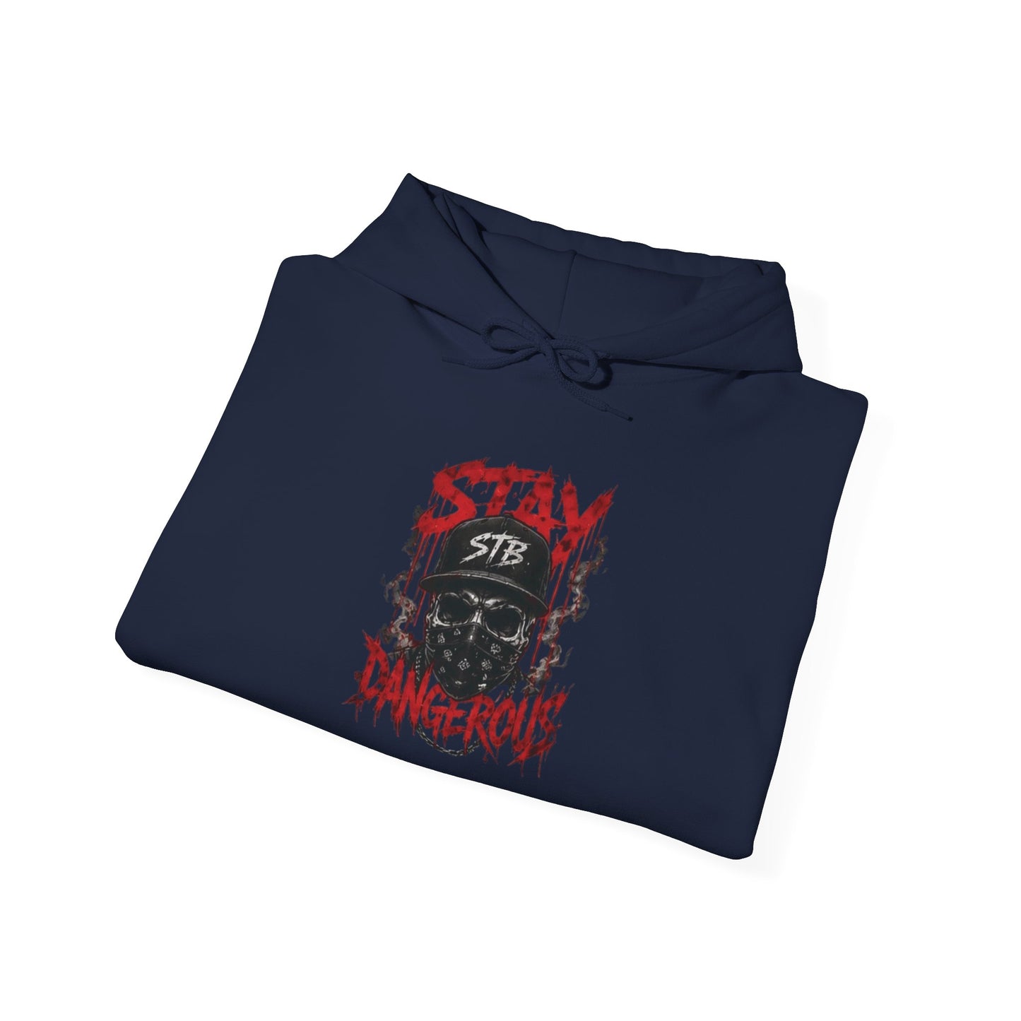 Stay Dangerous Skull Hoodie — Grunge Gothic Streetwear Pullover
