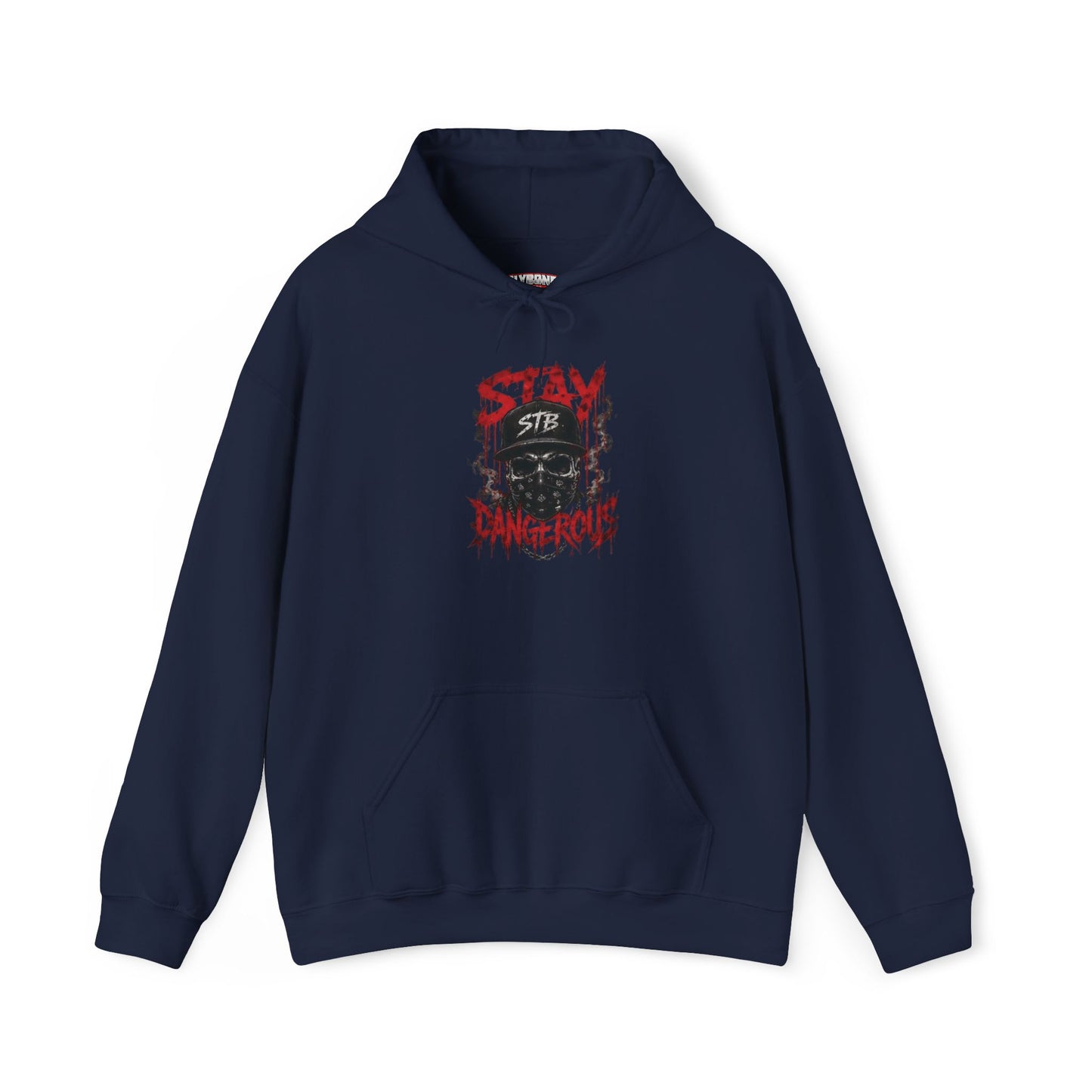 Stay Dangerous Skull Hoodie — Grunge Gothic Streetwear Pullover