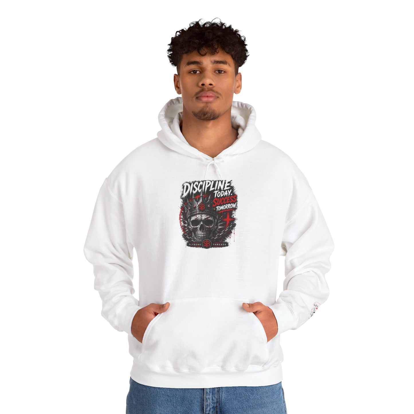 Discipline Today Skull Hoodie — Motivational Gothic Streetwear