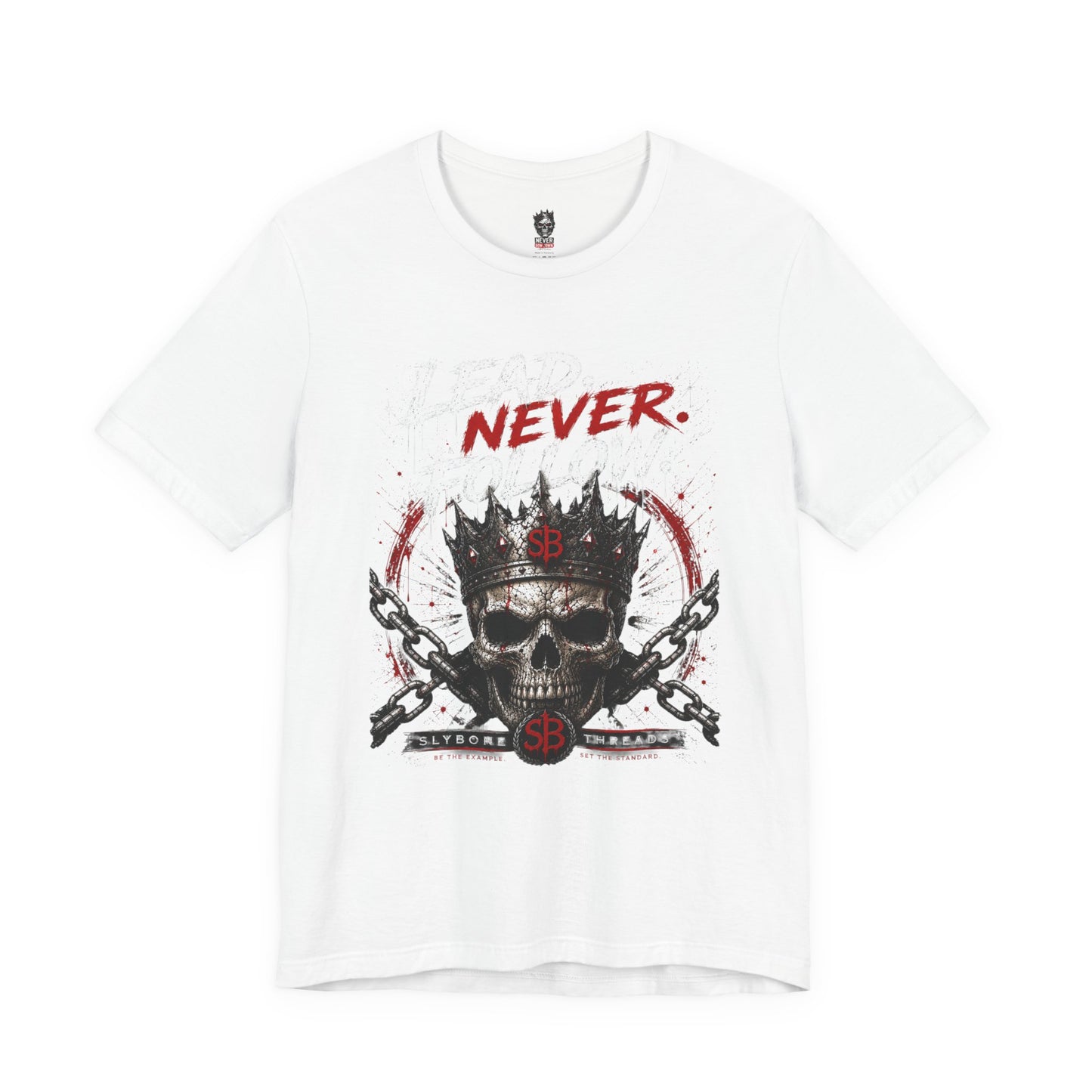Never Skull Crown Tee — Gothic Skull Graphic T-Shirt