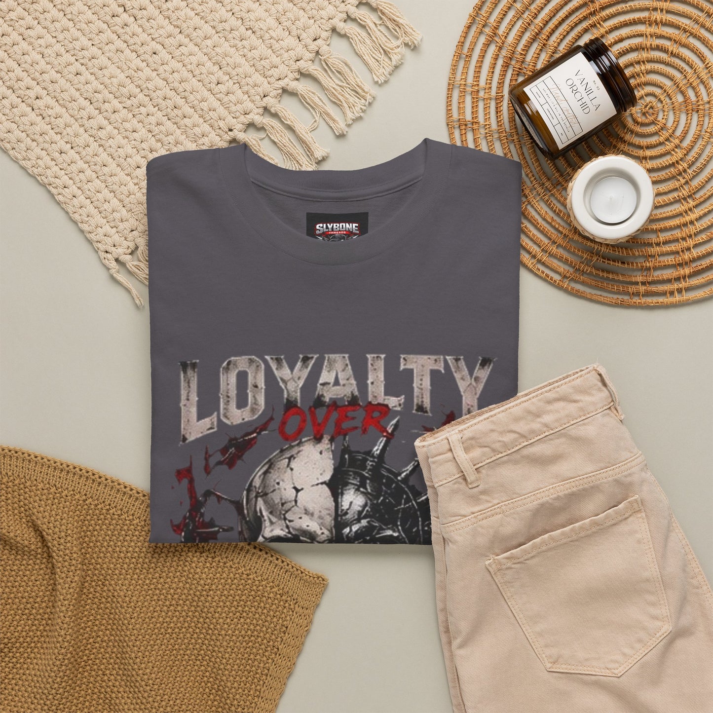 T-Shirt — "Loyalty Over Everything" Skull Graphic Tee