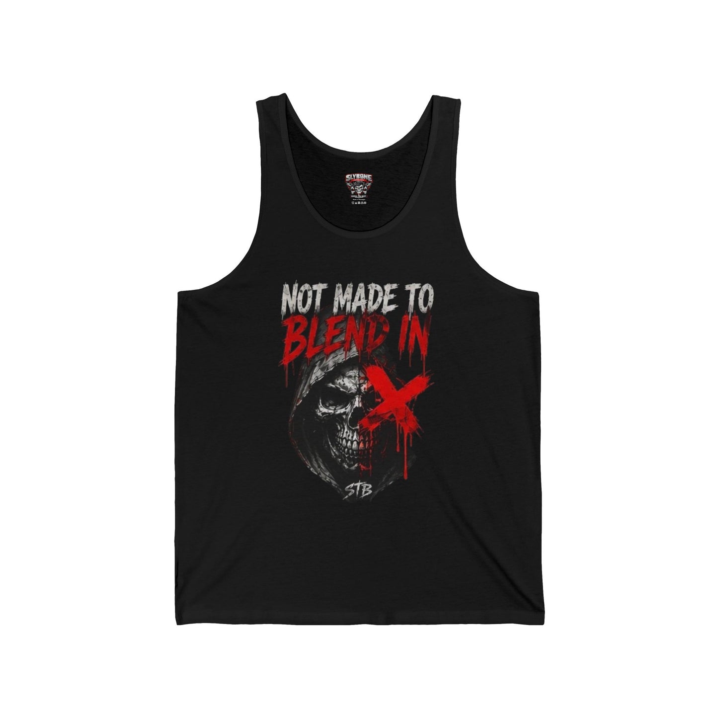 Not Made to Blend In Tank Top — Gothic Skull Graphic Muscle Tank