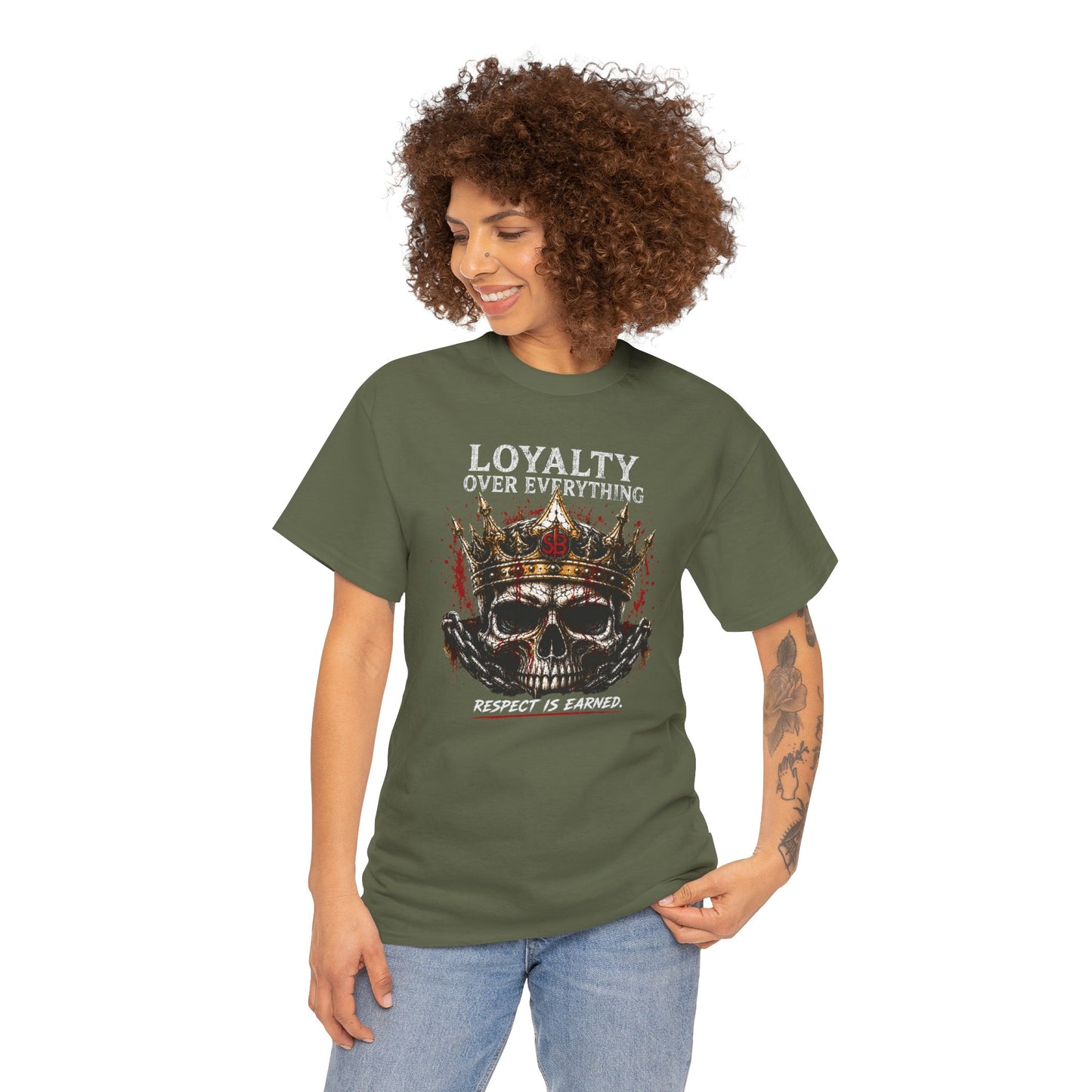 Loyalty Over Everything Skull Tee — 'Respect Is Earned' Graphic T‑Shirt