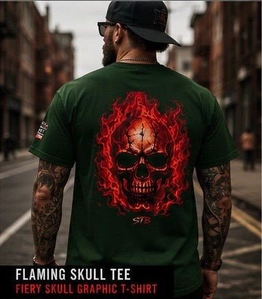 Flaming Skull Tee — Fiery Skull Graphic T-Shirt