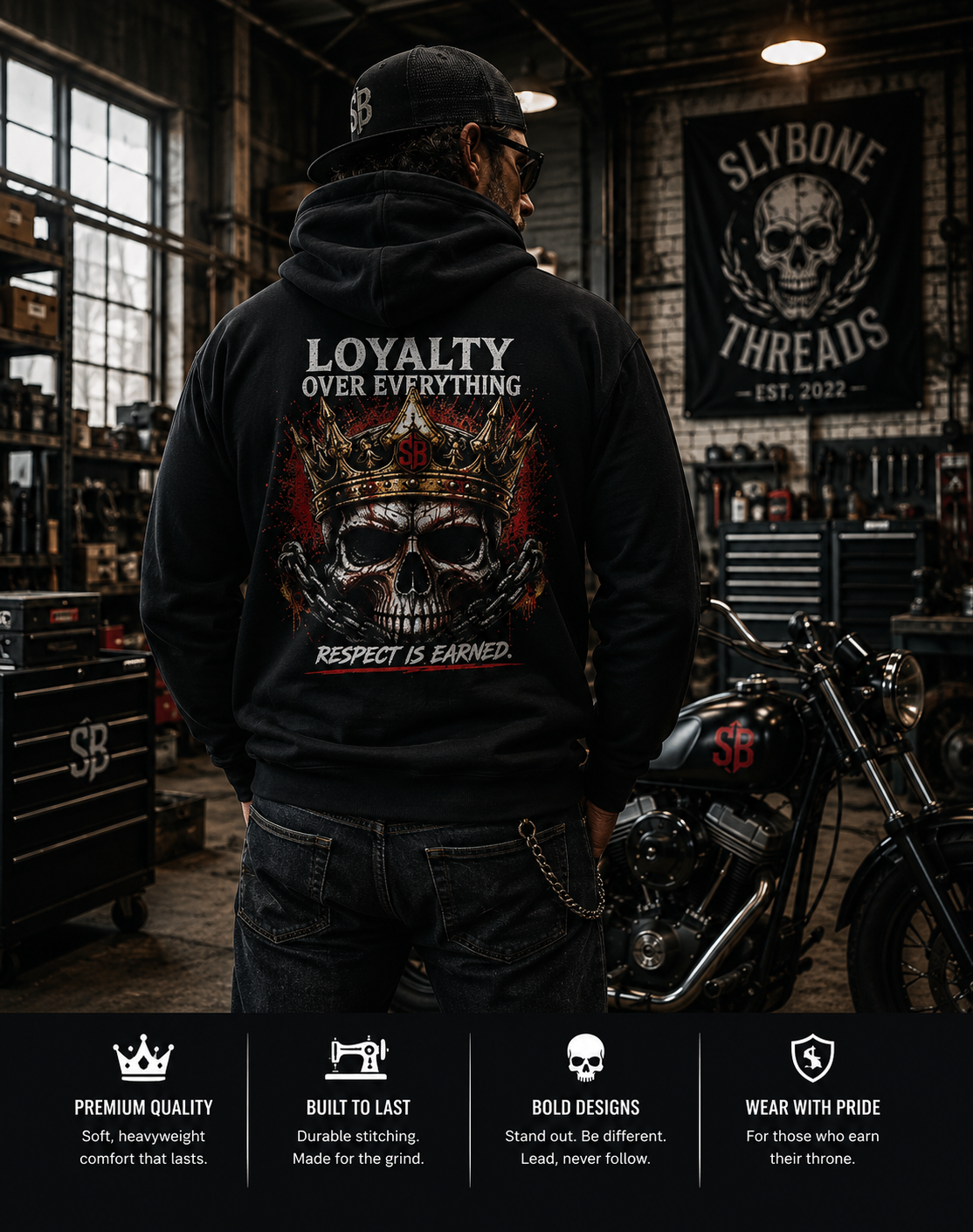 Loyalty Over Everything, Respect Is Earned Graphic Hoodie