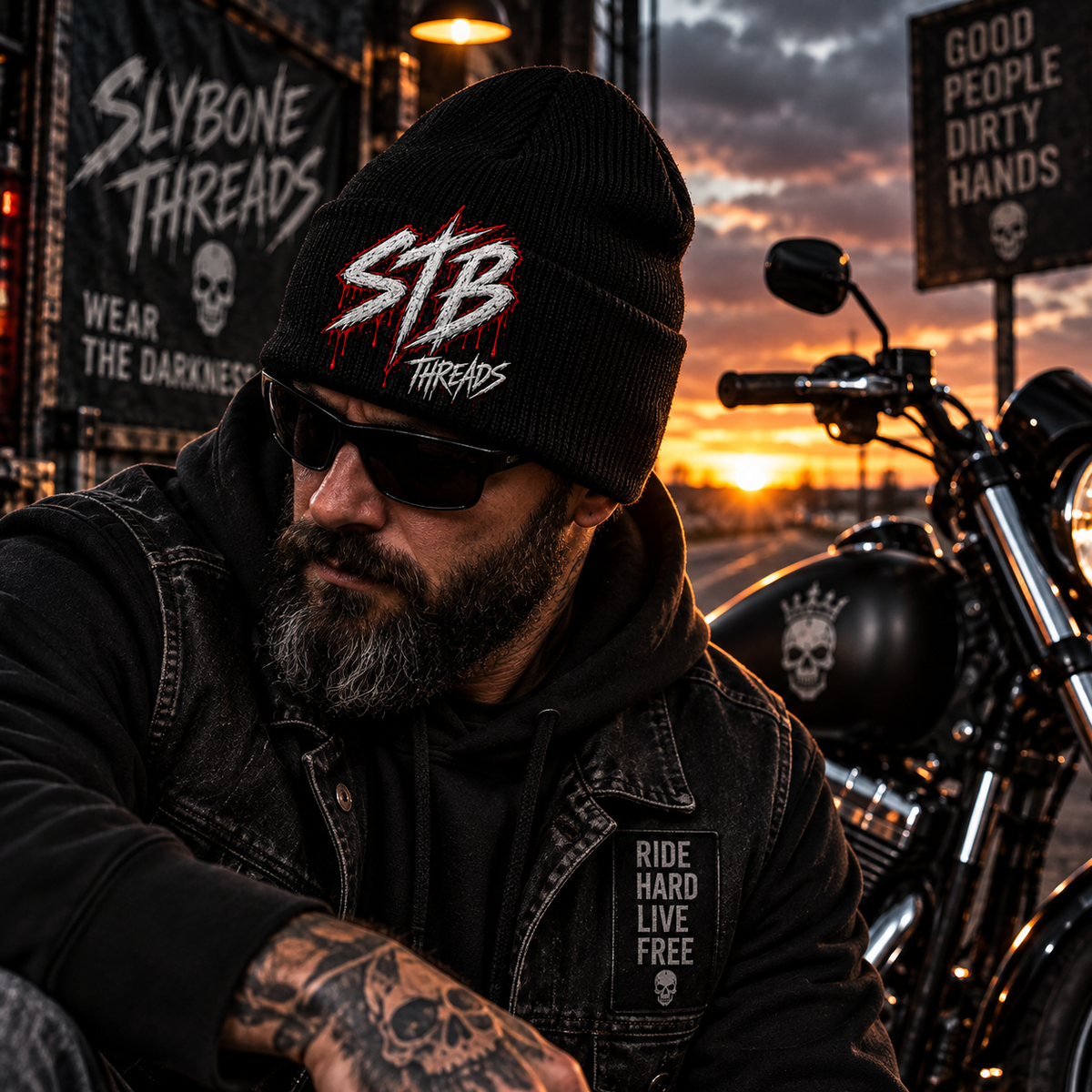 Embroidered Ribbed Beanie — STB Logo