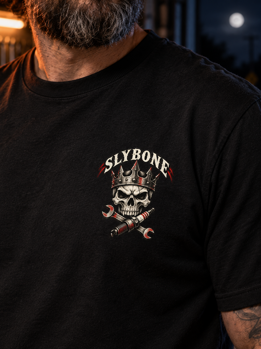 Graveyard Shift Motorcycle Graphic T-Shirt